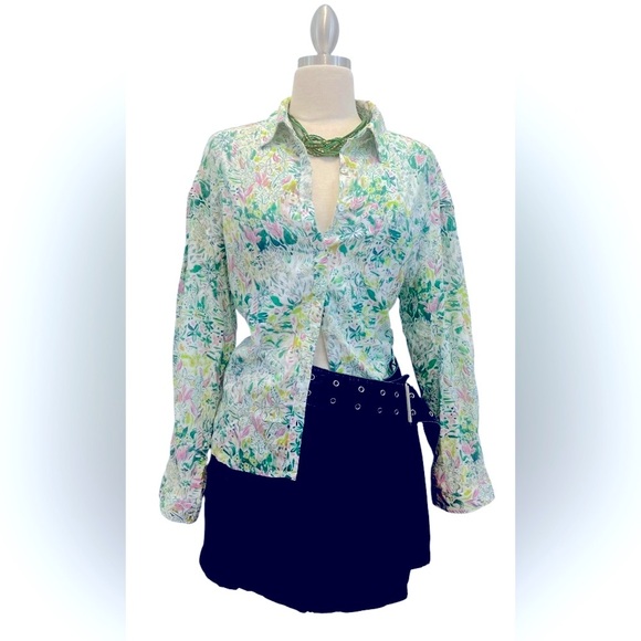 Cynthia Rowley Multicolor boho Floral Button Down Shirt - Picture 1 of 8